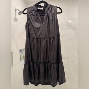 Lola + Sophie, Faux Leather Sleeveless Dress